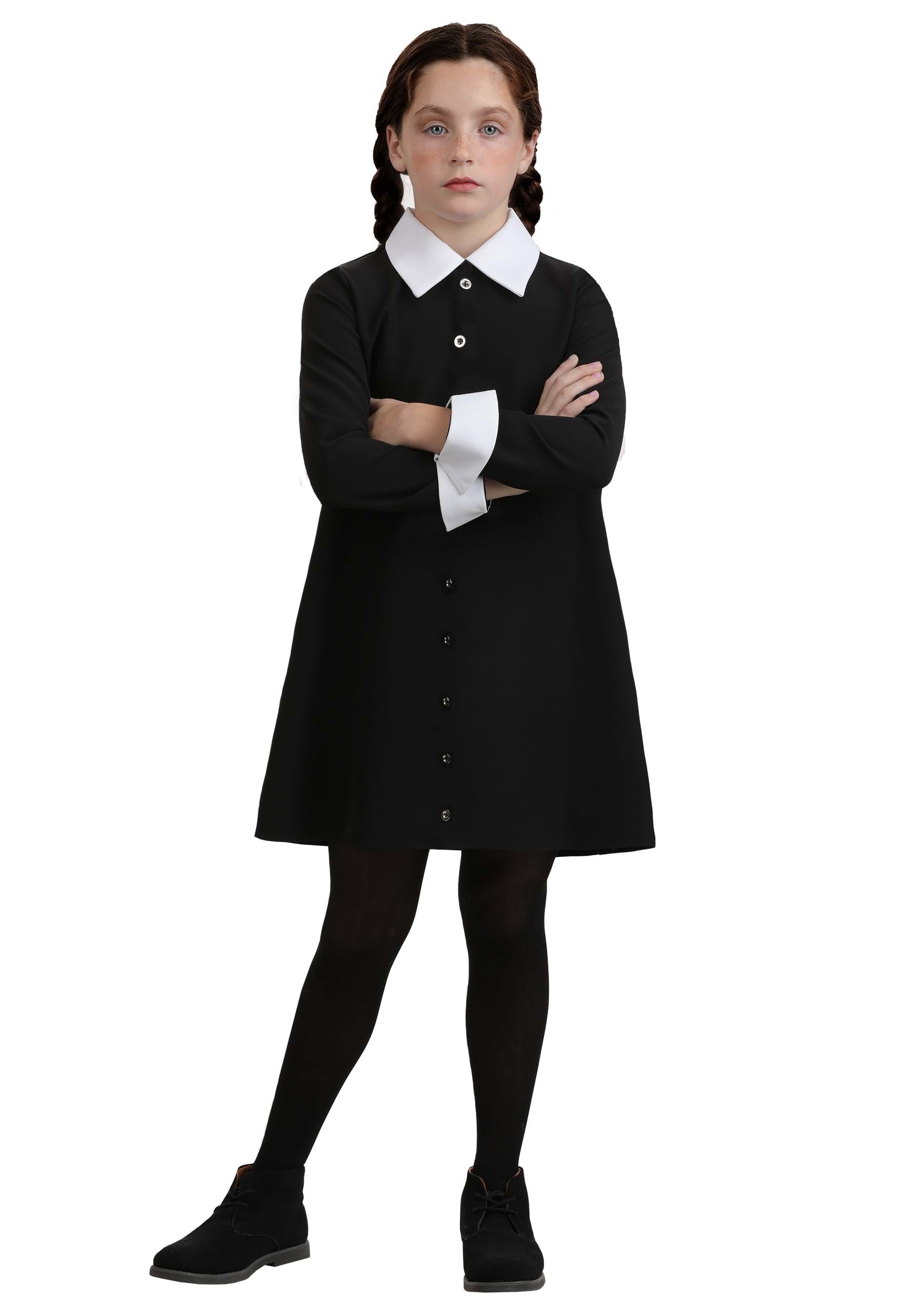 Girl's 1960s Wednesday Addams Costume