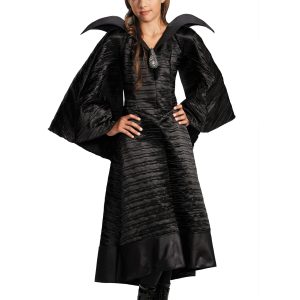 Girls Deluxe Black Maleficent Christening Gown Costume