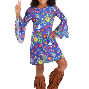 Girl's Flower Power Hippie Costume Dress