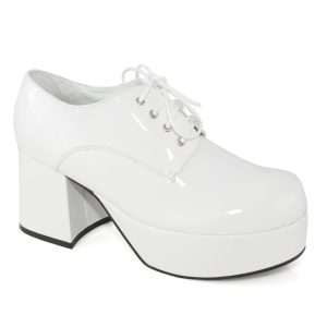 Men's White Platform Pimp Shoes