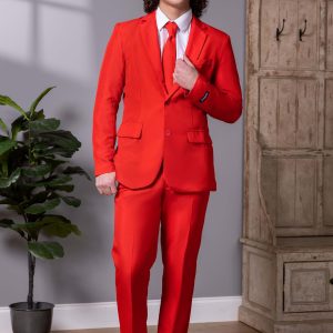 Suitmeister Men's Solid Red Suit