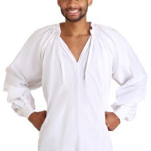 White Renaissance Peasant Shirt for Men