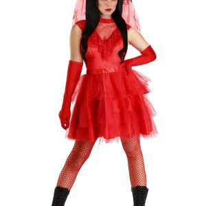 Women's Ghostly Red Wedding Dress Costume