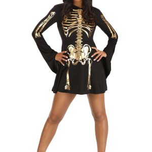 Women's Gilded Skeleton Dress Costume