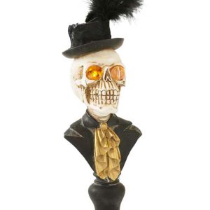 18 Skeleton Bust with LED Eyes on Pedestal Prop