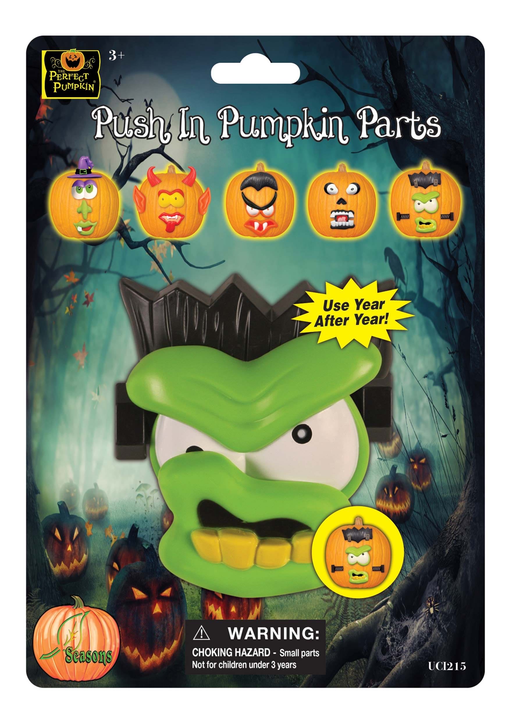 22 Piece Push In Pumpkin Face Parts Decoration