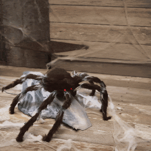 36-Inch Jumping Black Spider Animatronic Decoration