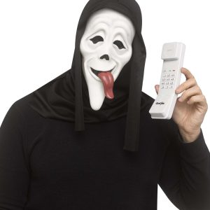 Adult Ghost Face Wassup! Mask & Phone Costume Kit