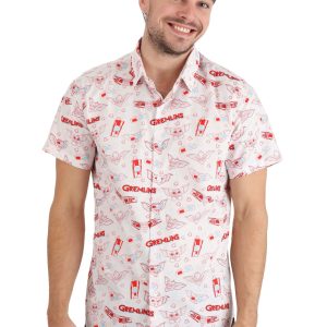 Adult Going to the Movies Gremlins Button Up Shirt