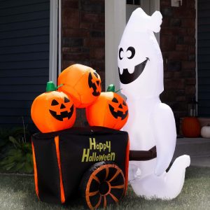 Inflatable 6FT Pumpkin Vendor Ghost Decoration