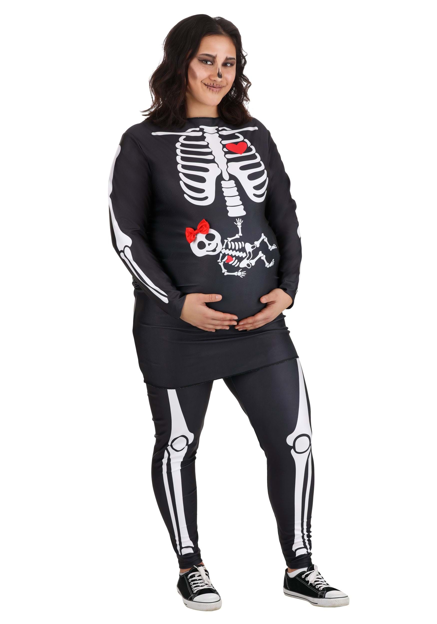 Plus Size Women's Maternity Skeleton Costume