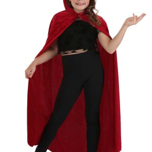 Red Velvet Hooded Kid's Cape