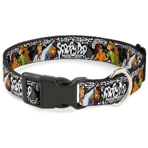 Scooby Doo Group Pose & Bones Plastic Clip Pet Collar