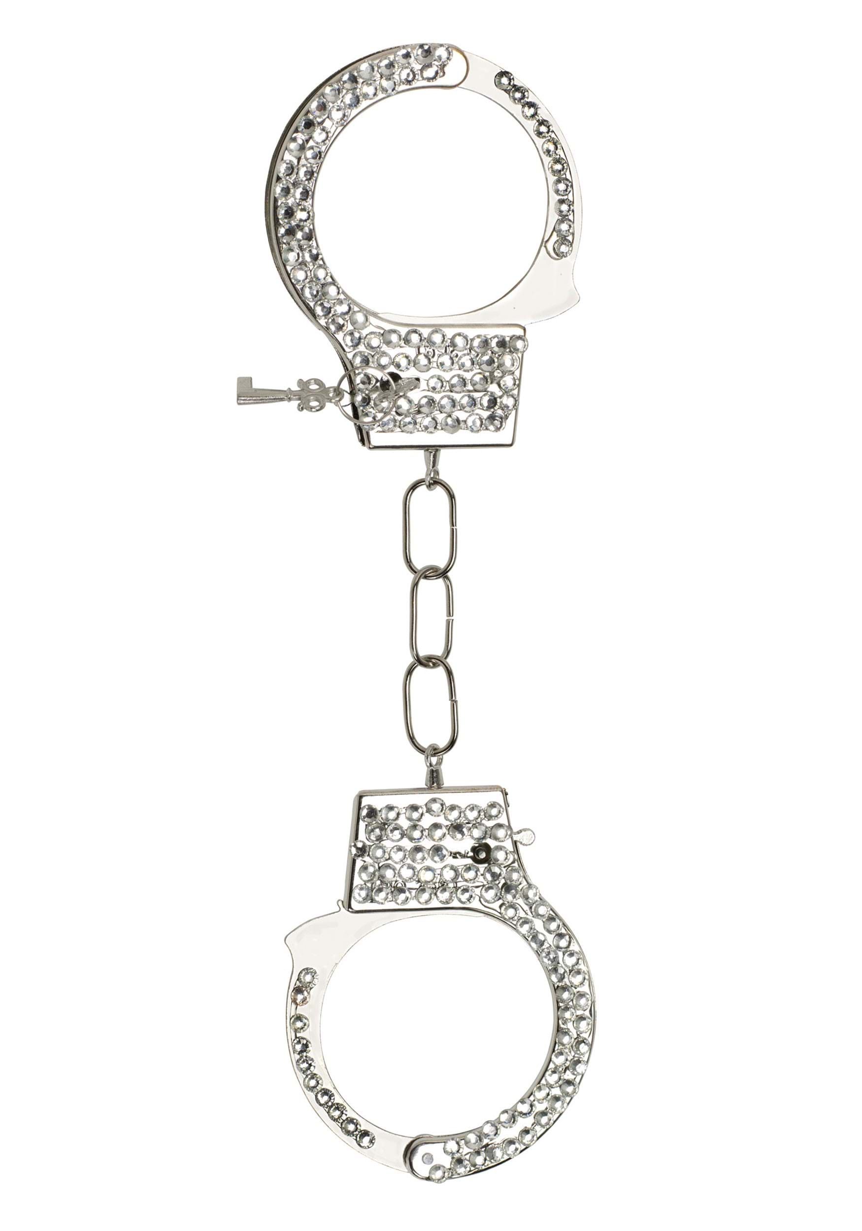 Silver Bling Costume Handcuffs Accessory