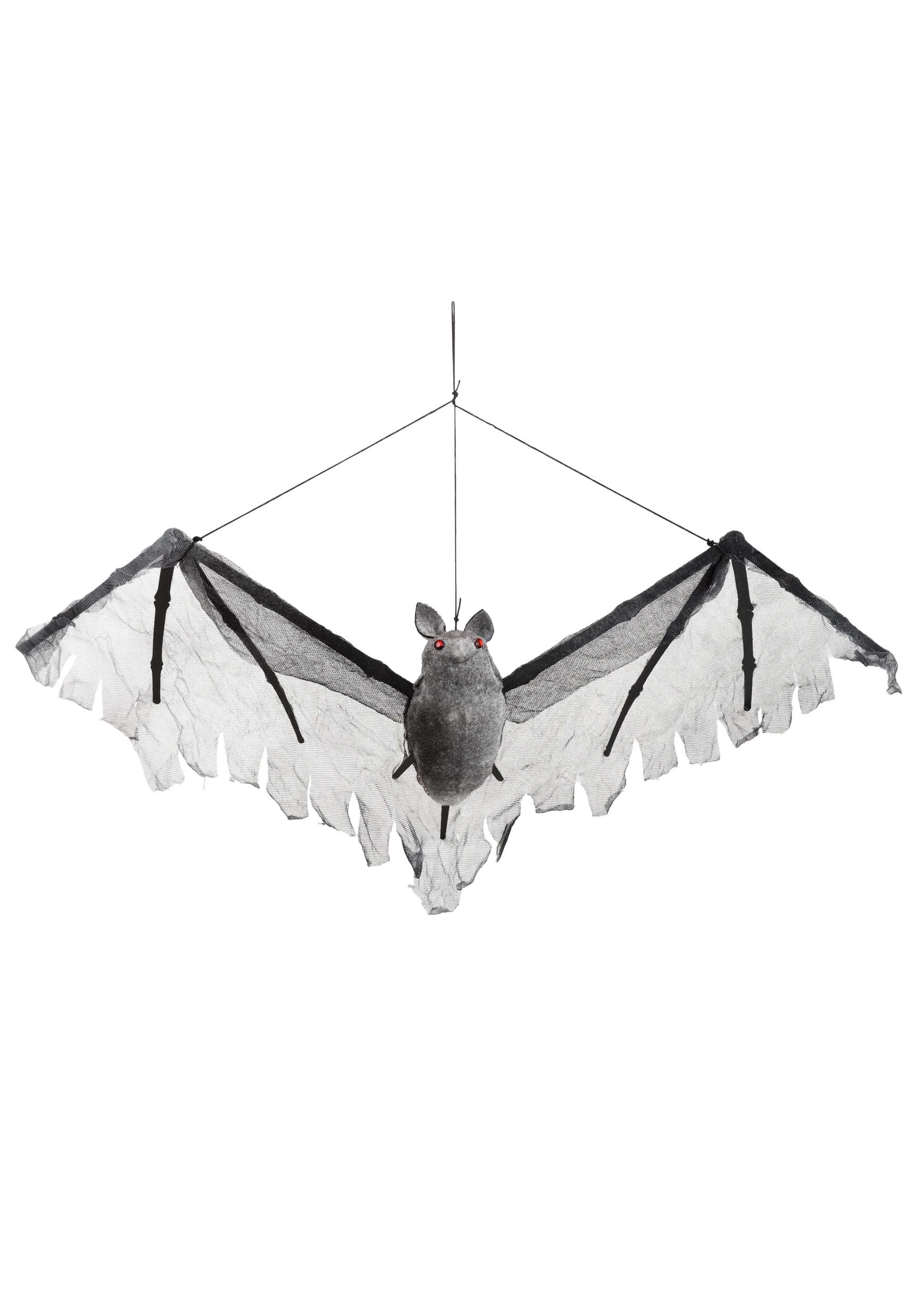 19-Inch Hanging Gray Halloween Bat Decoration