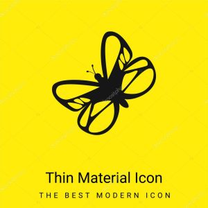 Beautiful Butterfly minimal bright yellow material icon