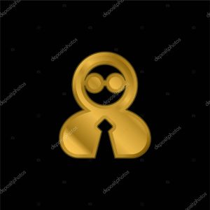Blind Person gold plated metalic icon or logo vector