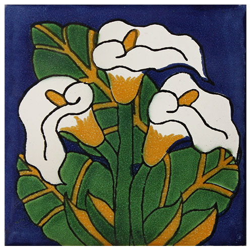 Calla Lilies Talavera Tile - Quantity 1