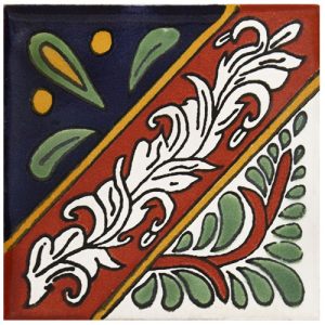 Diagonal Hand-Painted Talavera Tile