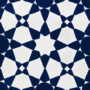 Estrella Abstracto Azul Talavera Tile - Quantity 1