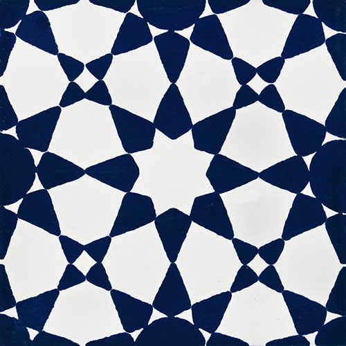 Estrella Abstracto Azul Talavera Tile - Quantity 1