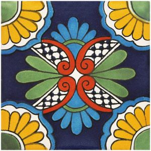 Flor Azul Hand-Painted Talavera Tile