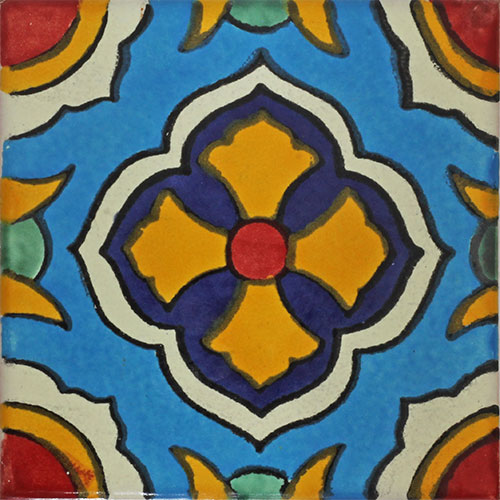 Flor Toledo #2 Hand-Painted Talavera Tile