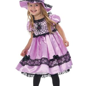 Girl's Toddler Pastel Spiderweb Witch Costume