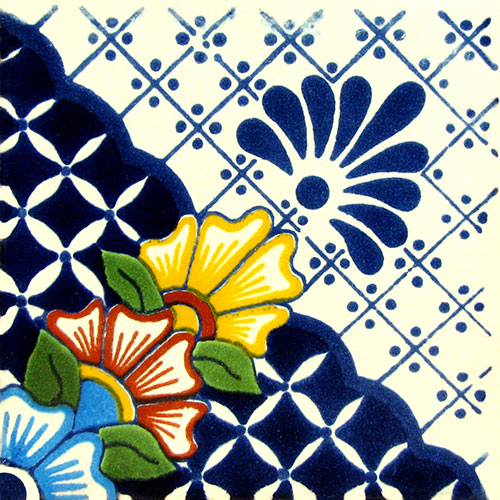 Gloria Azul Hand-Painted Talavera Tile
