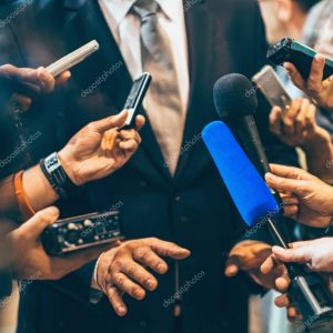 Media interview with business person