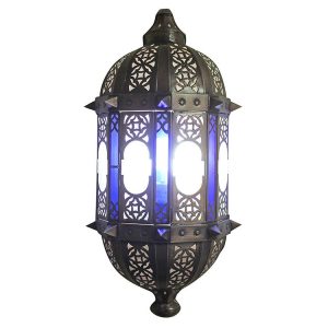 Mexican Tin Fiesta Wall Sconce with Frosted Glass
