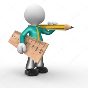 Person with pencil and ruler