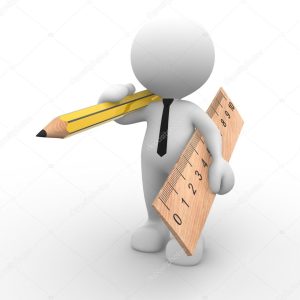 Person with ruler and pencil