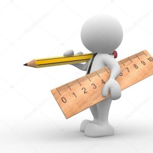 Person with ruler and pencil