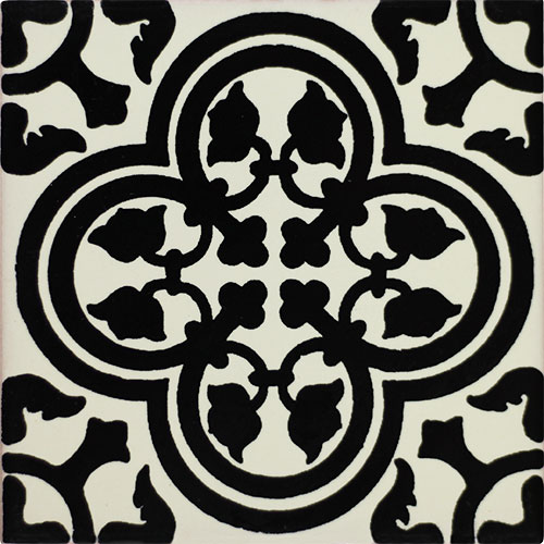Primavera Negra Hand-Painted Talavera Tile