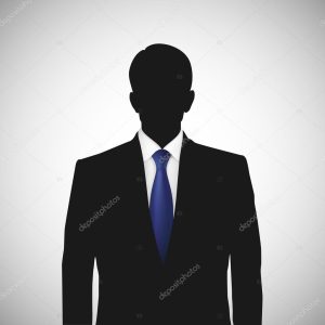 Unknown person silhouette whith blue tie