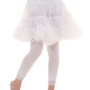 White Knee Length Crinoline for Kids