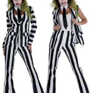Women's Beetlejuice Striped Suit Costume