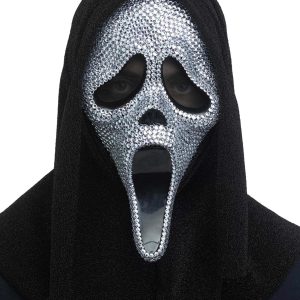 Women's Ghost Face Costume Bling Mask