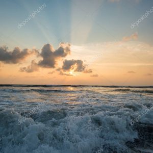 sunset over sea