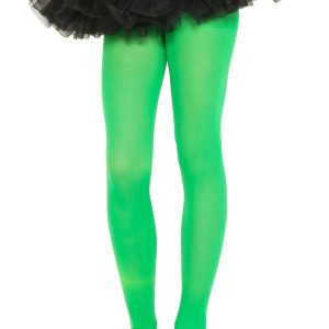 Green Opaque Tights for Girls