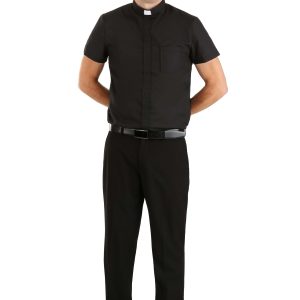 Men's Priest Black Costume Shirt