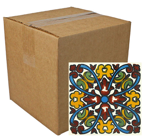 Realeza #3 Hand-Painted Talavera Tiles (Pack of 9)