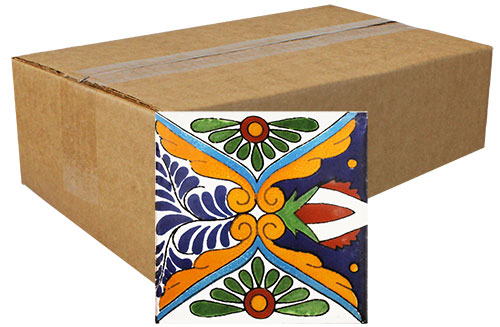 Rosaura Hand-Painted Talavera Tiles (Box of 40)