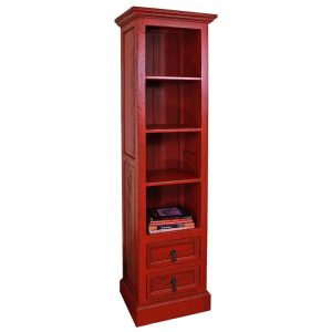 Southwestern Rustic Hacienda Bookcase with Natural Brown Finish