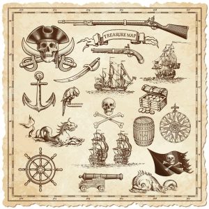 Treasure map vector illustrations