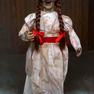 32-Inch Grim Haunted Girl Doll Poseable Decoration