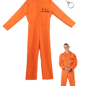 Adult Orange Prisoner Costume Jumpsuit