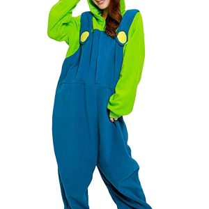 Adult Super Mario Brothers Luigi Kigurumi Costume