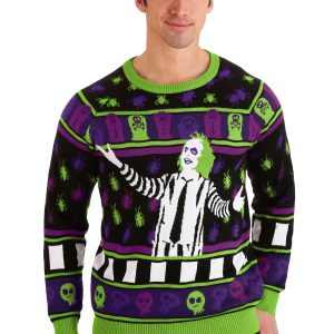 Beetlejuice It's Showtime! Adult Halloween Sweater